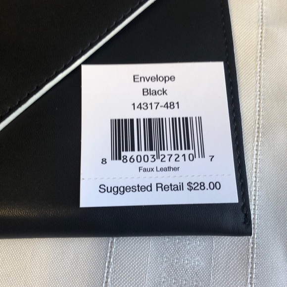Vera Bradley faux leather slim envelope clutch Blk - Picture 8 of 8